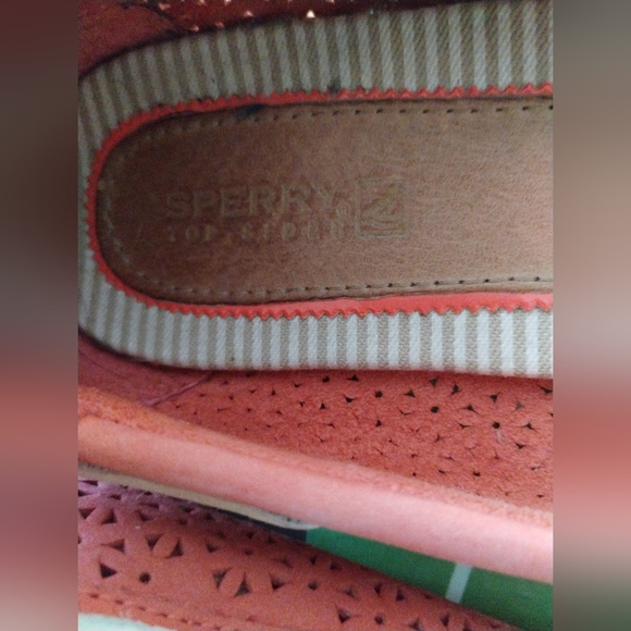 Sperry Top-Sider Women's Peach Leather Audrey Perfed Boat Shoe Size 8 - Picture 2 of 5